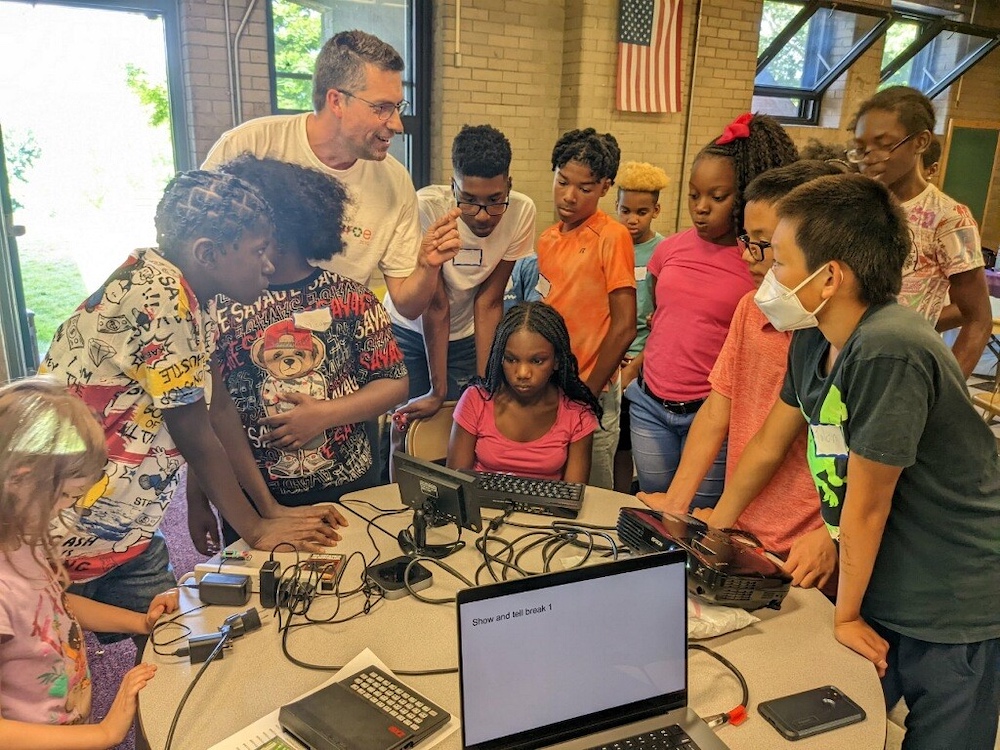 Students in STEM coding lab
